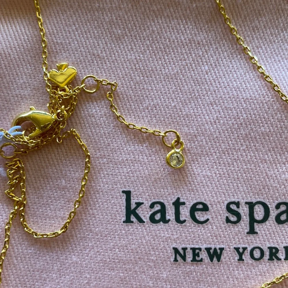 Kate Spade  Enamel Mini Pendant Necklace in Bright Rose - Picture 6 of 6